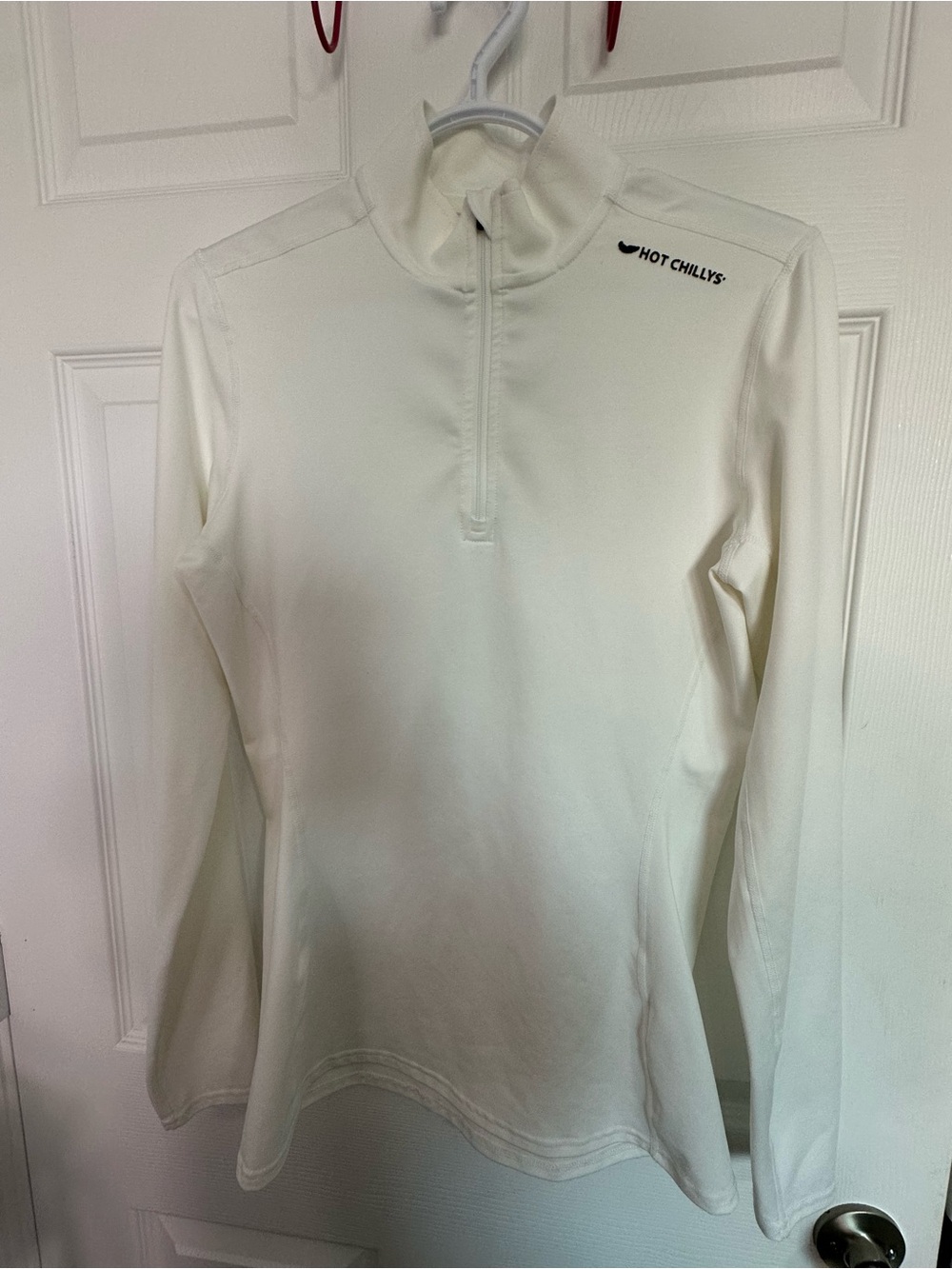 Hot Chillys White Quarter-Zip Top